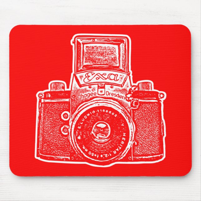 Giant East German Camera - Red and White Mouse Pad (Front)
