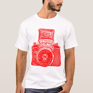 Giant East German Camera - Red and White T-Shirt