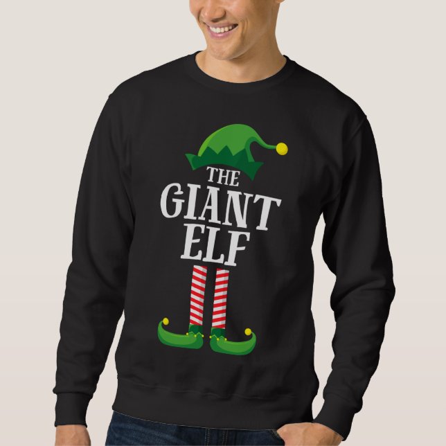 Giant Elf Matching Family Group Christmas Party Sweatshirt (Front)