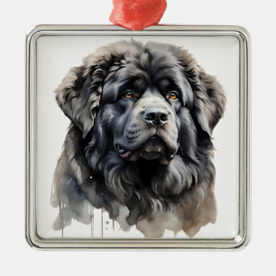 GIANT FLUFFY TIBETAN MASTIFF DOG METAL ORNAMENT