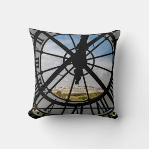 Giant glass clock at the Musée d'Orsay - Paris Cushion