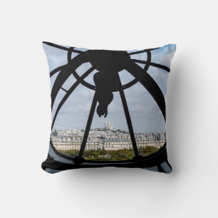 Giant glass clock at the Musée d'Orsay - Paris Cushion