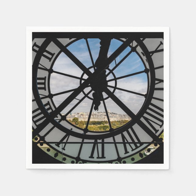 Giant glass clock at the Musée d'Orsay - Paris Napkin (Front)