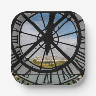 Giant glass clock at the Musée d'Orsay - Paris Paper Plate