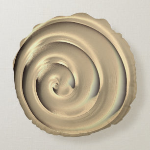 Giant 'gold' spiral over black background round cushion