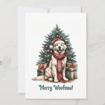 Giant Golden Retriever Christmas Woofmas Dog Santa
