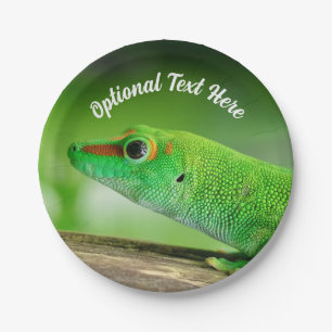 Giant Green Day Gecko - Phelsuma grandis Paper Plate