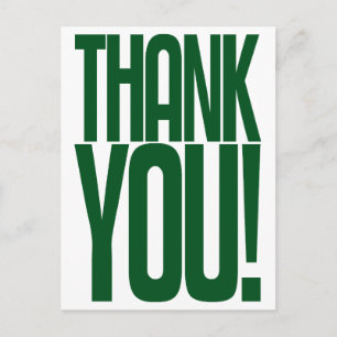 Giant Green Thank You! Loudmouth Postcard