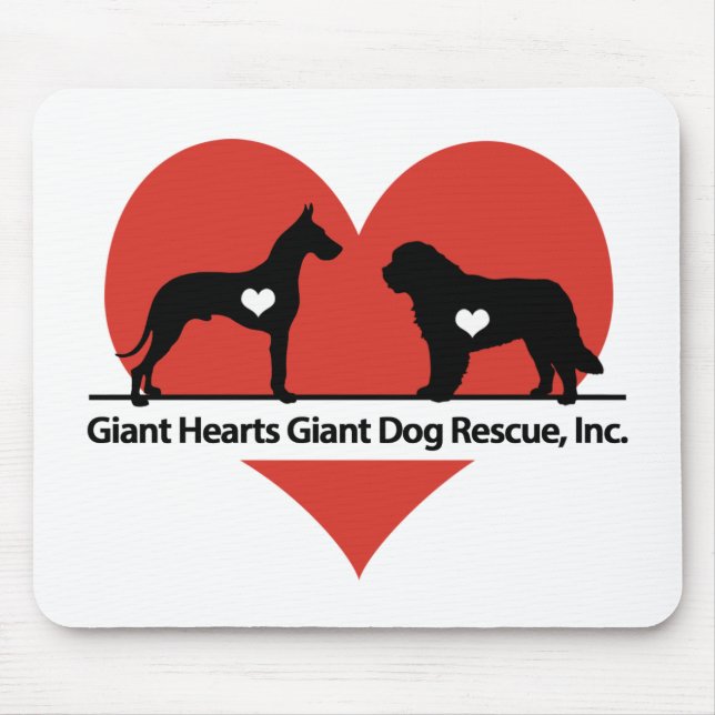 Giant Hearts Giant Dog Rescue Logo Mouse Pad (Front)