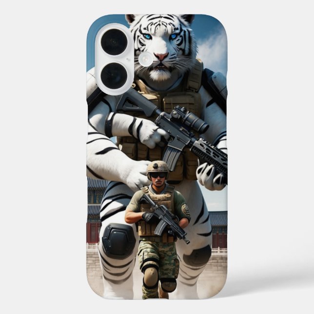 giant humanoid white tiger special forces operator Case-Mate iPhone case (Back)