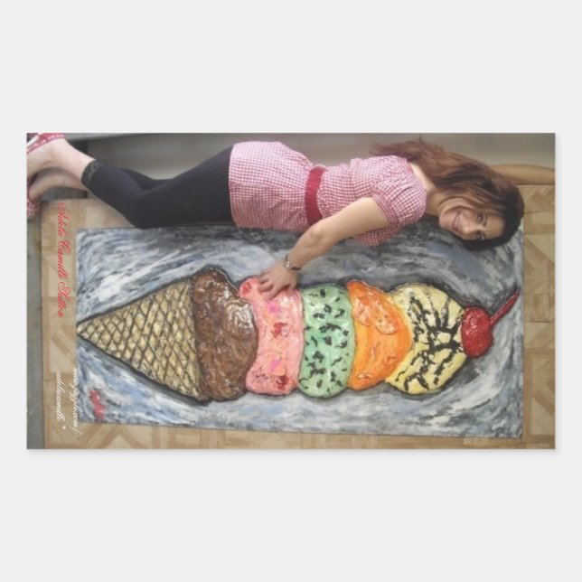 GIANT ICE CREAM CONE WITH ARTIST Sticker (Front)