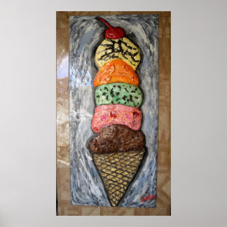 Giant Ice Cream Scoops Poster