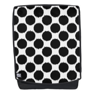 Giant Ikat Dots, black dots on a white background Backpack