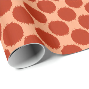 Giant Ikat Dots, mandarin orange and light orange Wrapping Paper