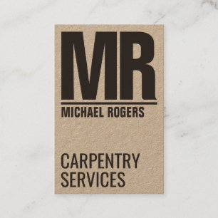 Giant initials bold cover standout business card