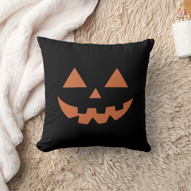 Giant Jack O' Lantern Face Halloween Pumpkin  Cushion (Blanket)