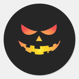 Giant Jack O' Lantern Face Halloween Pumpkin Fun Classic Round Sticker