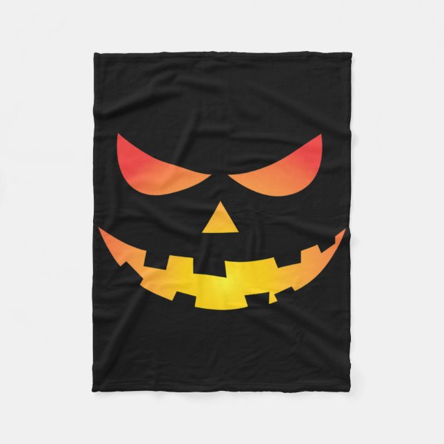 Giant Jack O' Lantern Face Halloween Pumpkin Fun  Fleece Blanket (Front)
