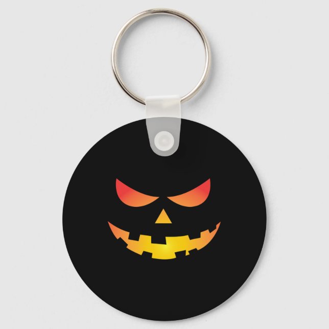Giant Jack O' Lantern Face Halloween Pumpkin Fun  Key Ring (Front)
