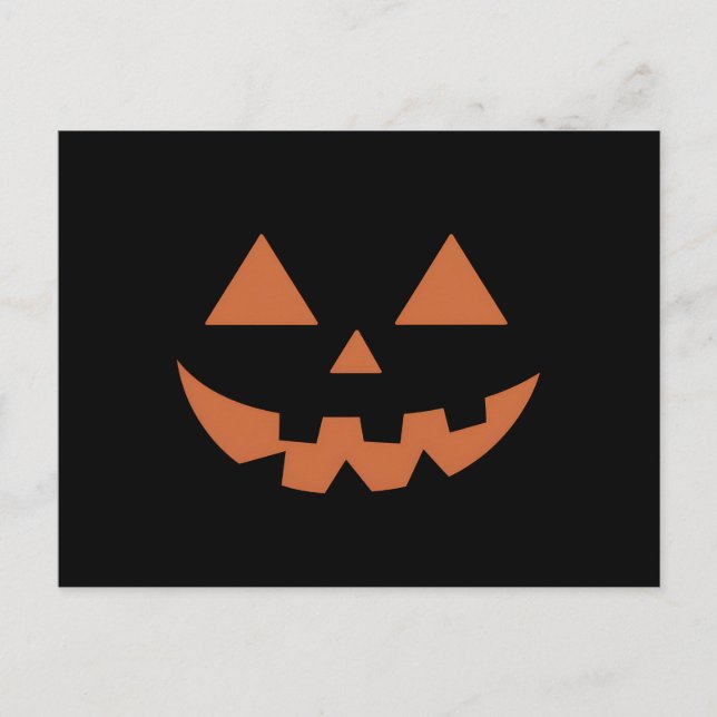 Giant Jack O' Lantern Face Halloween Pumpkin  Postcard (Front)