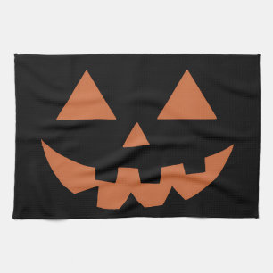 Giant Jack O' Lantern Face Halloween Pumpkin  Tea Towel