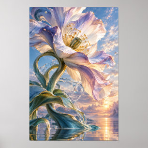 Giant Lavender Pink Poppy at Sunset Fantasy Wall A Poster
