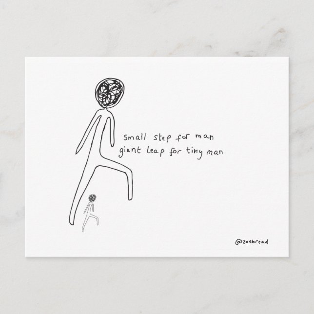giant leap for tiny man postcard (Front)