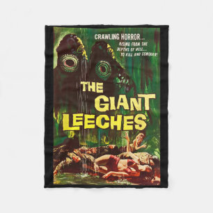 Giant Leeches Clic Halloween Monster Poster Horror Fleece Blanket