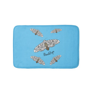 Giant leopard moth cartoon illustration bath mat