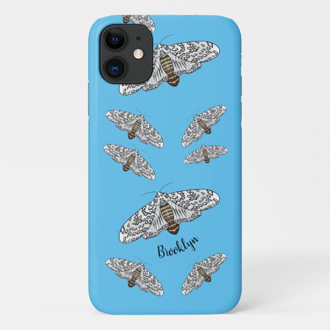 Giant leopard moth cartoon illustration  Case-Mate iPhone case (Back)