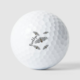 Giant leopard moth cartoon illustration golf balls
