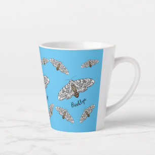 Giant leopard moth cartoon illustration latte mug