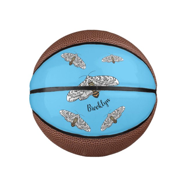 Giant leopard moth cartoon illustration mini basketball (Front)