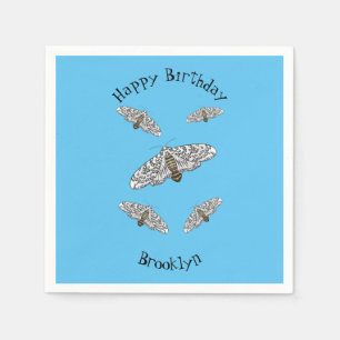 Giant leopard moth cartoon illustration napkin