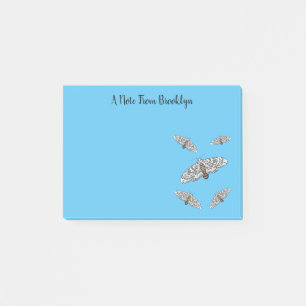 Giant leopard moth cartoon illustration post-it notes