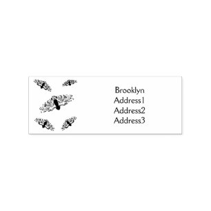 Giant leopard moth cartoon illustration rubber stamp