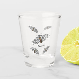 Giant leopard moth cartoon illustration shot glass