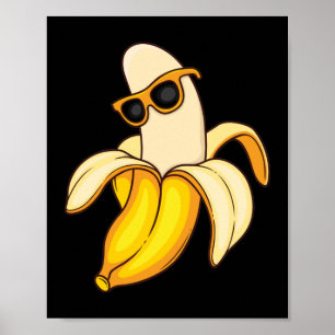 Giant Long Yellow Banana Wearing Summer Sunglasses Poster