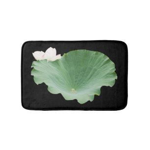 Giant Lotus Leaf with Bloom Bath Mat