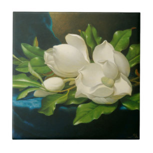 Giant Magnolias on a Blue Velvet Cloth, c.1890 (oi Ceramic Tile