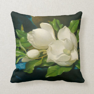 Giant Magnolias on a Blue Velvet Cloth, c.1890 (oi Cushion