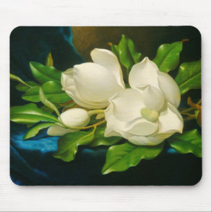 Giant Magnolias on a Blue Velvet Cloth (Heade) Mouse Pad