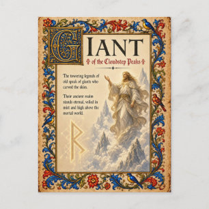 Giant, Mediaeval Bestiary Art Postcard