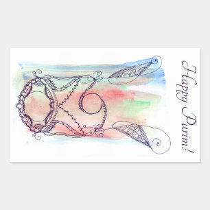 Giant Megillah Scroll Purim  Rectangular Sticker