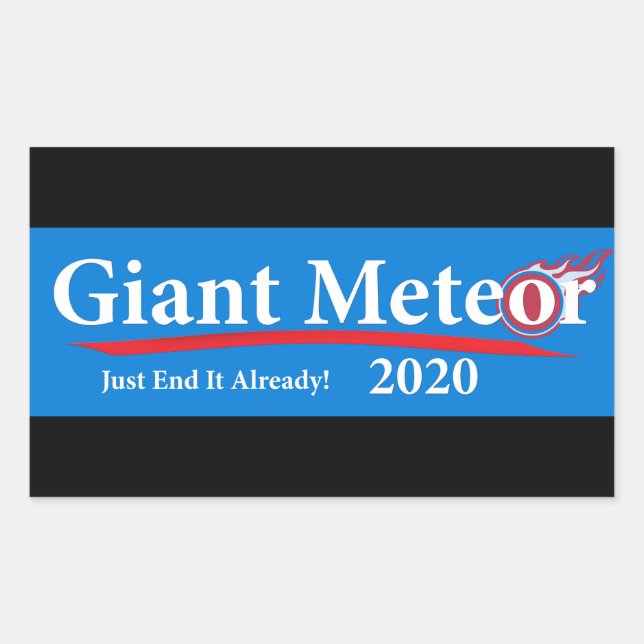 Giant Meteor 2020 Just End It Already! Rectangular Sticker (Front)