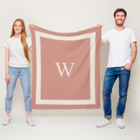 Giant Monogram on Terra Cotta Background Throw