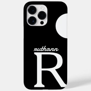 Giant Monogram Simple Black and White Case-Mate iPhone 14 Pro Max Case