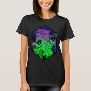 Giant Monster Catzilla Attacks Cat Skyline T-Shirt