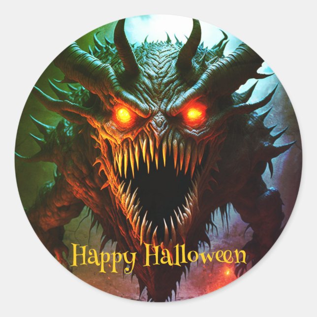 Giant Monster Halloween Sticker (Front)