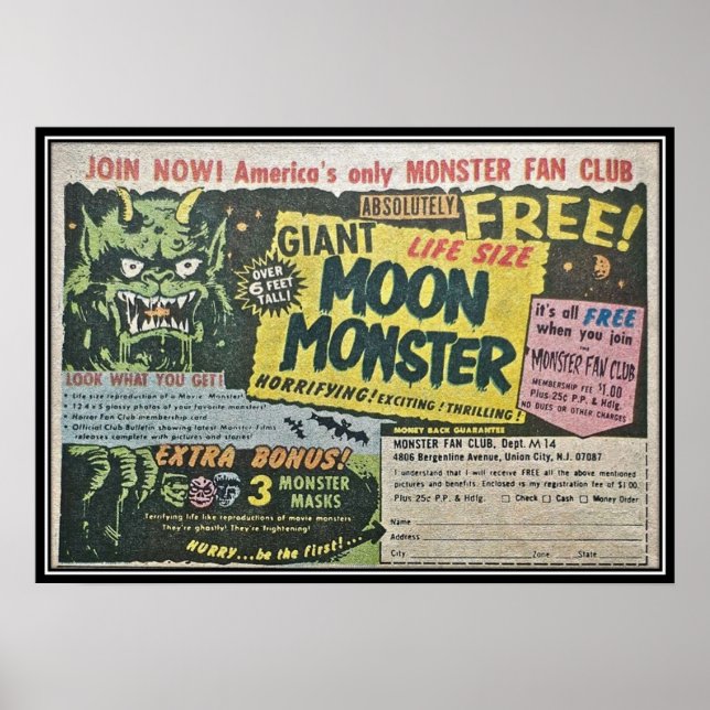 Giant Moon Monster Ad Poster (Front)